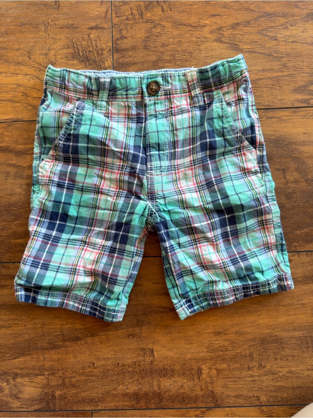 Carter's Green and Navy Plaid Cotton Shorts
